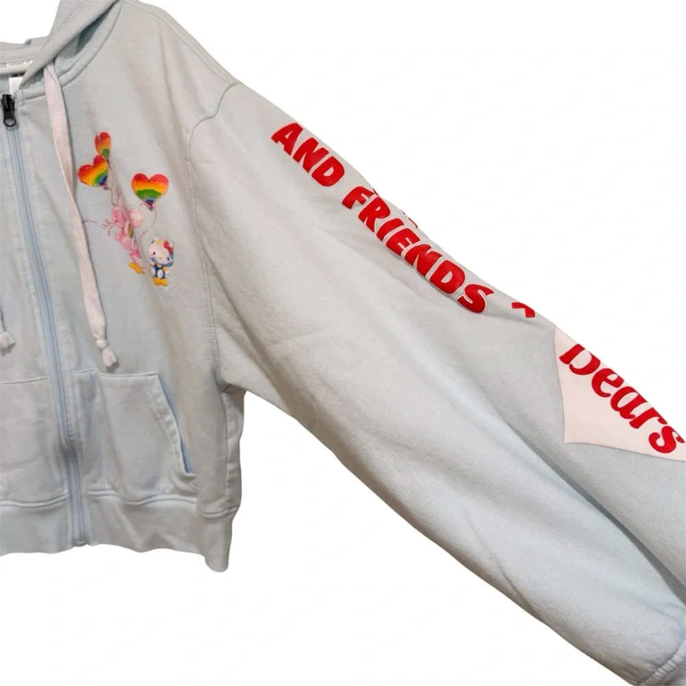 Hello Kitty x Care‎ Bear Collab Hoodie in Light Blue Pride. Junior XS